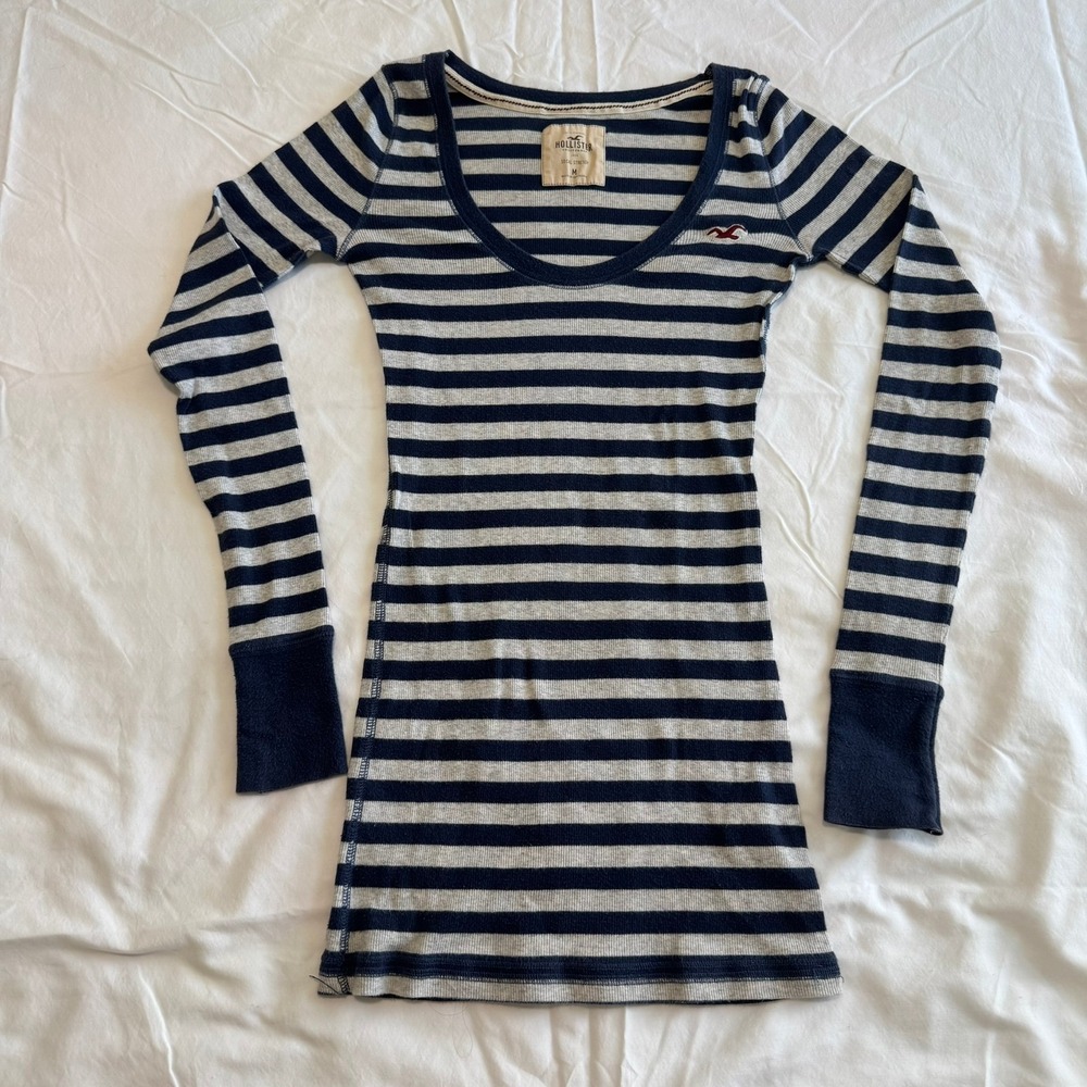 Hollister Vintage Y2K Woman Striped Long Sleeve Size M Scoop Neck Bella Swan